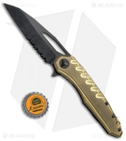 Microtech Sigil MK6 Frame Lock Knife Brass/Black (3.75" DLC Serr) 9 Microtech Sigil MK6 Frame Lock Knife Brass/Black (3.75" DLC Serr) -Microtech Shop MICROTECH SIGIL MK6 FL BRASS BLACK DLC SERR 196 2 DLCBR BHQ 76137 JR bottlecap 2