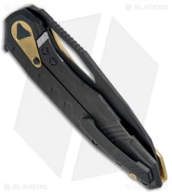 Microtech Sigil MK6 Frame Lock Knife Brass/Black (3.75" DLC Serr) 8 Microtech Sigil MK6 Frame Lock Knife Brass/Black (3.75" DLC Serr) -Microtech Shop MICROTECH SIGIL MK6 FL BRASS BLACK DLC SERR 196 2 DLCBR BHQ 76137 JR side 2