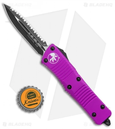 Microtech Troodon D/E OTF Automatic Knife Violet (3" Black Full Serr) 6 Microtech Troodon D/E OTF Automatic Knife Violet (3" Black Full Serr) - Image 4