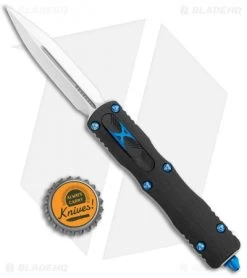 Marfione Custom Dirac OTF Automatic Knife Aluminum/Blue Ringed (3" Mirror) -Microtech Shop Marfione Custom Dirac OTF Auto Mirror BHQ 115574 jr bottlecap