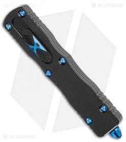 Marfione Custom Dirac OTF Automatic Knife Aluminum/Blue Ringed (3" Mirror) -Microtech Shop Marfione Custom Dirac OTF Auto Mirror BHQ 115574 jr spine