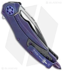 Marfione Custom Matrix-R Flipper Knife Carbon Fiber/Purple Haze (Dark Matter) -Microtech Shop Marfione Custom Matrix R CF Purple Haze Dark Matter BHQ 77990 jr side