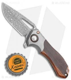 Marfione Custom Protocol Knife Ironwood Copper Accents (2.8" Gator Belly Dam.) -Microtech Shop Marfione Custom Protocol Ironwood Copper Accents 3 Gator Belly Damascus 505 MCK BHQ 118632 LS Bottlecap