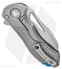 Marfione Custom Protocol Ti Bolster W/ Silvertwill CF Handle. (3" Satin) 8 Marfione Custom Protocol Ti Bolster W/ Silvertwill CF Handle. (3" Satin) -Microtech Shop Marfione Custom Protocol Ti Bolster w Silvertwill CF Handle 3 SW BHQ 124738 LS Side