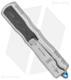 Marfione Custom Prototype OTF Stainless Steel W/Carboquartz Inlay (2.88" Mirror) -Microtech Shop Marfione Custom Prototype OTF SS Carboquartz Inlay Mirror BHQ 89376 jr side