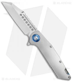 Marfione Custom Warhound Frame Lock Knife Ti W/ Flamed Backspacer (3.75" Satin)