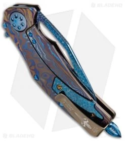 Marfione Custom Mini Matrix R Flipper Knife MokuTi (3.25" Nebula Damascus) -Microtech Shop Marfione Matrix R MokuTi Nebula Damascus BHQ 51265 jr side