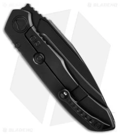 Microtech Anax S/E Frame Lock Knife Black Titanium/CF Inlay (3.8" DLC) -Microtech Shop Microtech Anax SE FLK Black Ti Carbon Fiber INlay 3in DLC BHQ 181082 td side