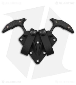 Microtech BEE S/E Wharncliffe Double Push Daggers Carbon Fiber (2.5" DLC Serr) -Microtech Shop Microtech BEE SE Wharncliffe Double Push Daggers Carbon Fiber 2in DLC Serr BHQ 149053 td sheath