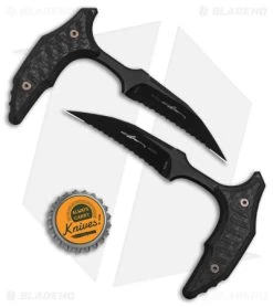 Microtech BEE S/E Wharncliffe Double Push Daggers Carbon Fiber (2.5" DLC Serr) -Microtech Shop Microtech BEE SE Wharncliffe Double Push Daggers Carbon Fiber 2in DLC Serr BHQ 149053 td size