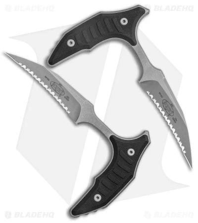 Microtech BEE S/E Wharncliffe Double Push Daggers Black G-10 (2.5" AP Full Serr) 3 Microtech BEE S/E Wharncliffe Double Push Daggers Black G-10 (2.5" AP Full Serr)