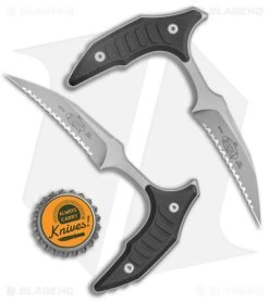Microtech BEE S/E Wharncliffe Double Push Daggers Black G-10 (2.5" BB Full Serr) -Microtech Shop Microtech Bee Double SE Wharncliffe SS BB FS Black G 10 218D 9GTBKS BHQ 141749 jr bottlecap