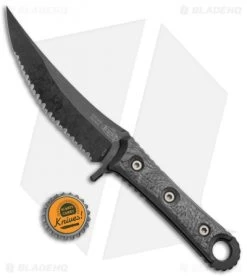 Microtech Borka SBK Fixed Blade Knife Carbon Fiber (5" Black Full Serr) 200-1DLC -Microtech Shop Microtech Borka SBK CF Black Full Serr 200 3DLC BHQ 76135 jr bottlecap