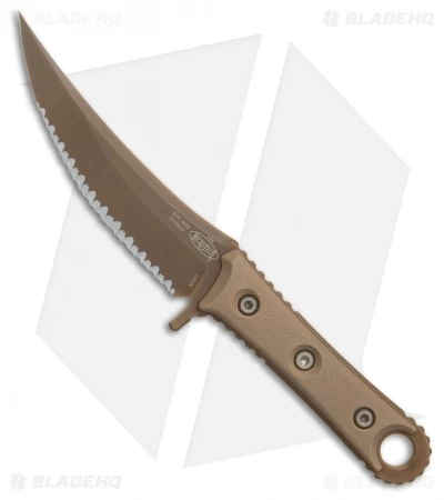 Microtech Borka SBK Fixed Blade Knife Tan G-10 (5" Tan PVD Full Serr) 200-3PVDTN 3 Microtech Borka SBK Fixed Blade Knife Tan G-10 (5" Tan PVD Full Serr) 200-3PVDTN