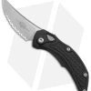 Microtech Brachial Automatic Knife Black Aluminum (3.25" Serrated Stonewash) -Microtech Shop Microtech Brachial Auto Black Aluminum Serr SW BHQ 157446 jr