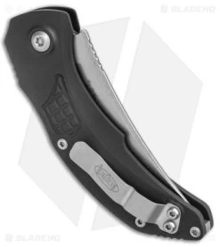 Microtech Brachial Automatic Knife Black Aluminum (3.25" Stonewash) -Microtech Shop Microtech Branchial Auto SE STD 268A 10 BHQ 140429 jr side