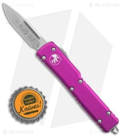 Microtech CA Legal UTX-70 S/E OTF Auto Knife Violet (1.9" SW) CA148-10 -Microtech Shop Microtech CA Legal UTX 70 S E OTF Automatic Knife Violet 1in SW BHQ 146603 td size
