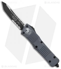 Microtech Combat Troodon Automatic OTF Knife Tanto Gray (3.8" Black Serr)
