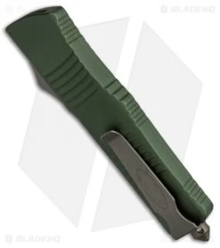 Microtech Combat Troodon Bowie OTF Knife OD Green (3.8" Bronze) 146-13OD -Microtech Shop Microtech Combat Troodon Bowie OD Green Bronze 146 13OD BHQ 52041 jr side