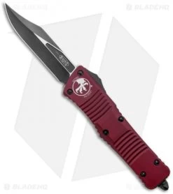 Microtech Combat Troodon Bowie OTF Knife Merlot Red (3.8" Black)