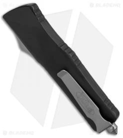 Microtech Combat Troodon Bowie OTF Knife (3.8" Black Serr) 146-2 -Microtech Shop Microtech Combat Troodon Bowie OTF Black Serr 146 2 BHQ 52471 jr side