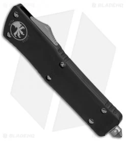 Microtech Combat Troodon Bowie OTF Knife (3.8" Black Serr) 146-2 -Microtech Shop Microtech Combat Troodon Bowie OTF Black Serr 146 2 BHQ 52471 jr spine