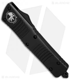 Microtech Combat Troodon Bowie OTF Knife Tactical (3.8" Black) 146-1T -Microtech Shop Microtech Combat Troodon Bowie OTF Tactical Black 146 1T BHQ 52369 jr spine