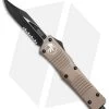 Microtech Combat Troodon Bowie OTF Knife Tan (3.8" Black Serr) 146-2TA