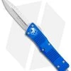 Microtech Combat Troodon OTF Knife D/E Dagger Blue (3.8" Stonewash Full Serr) 1 Microtech Combat Troodon OTF Knife D/E Dagger Blue (3.8" Stonewash Full Serr) -Microtech Shop Microtech Combat Troodon DE Auto Blue SW Serr BHQ 98051 jr 1