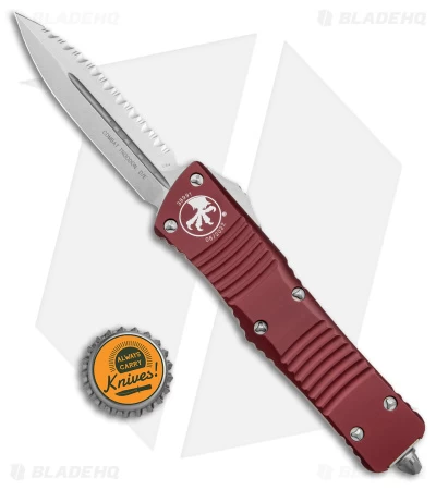 Microtech Combat Troodon D/E Automatic Knife Merlot Red (3.8" Stonewash Serr) 6 Microtech Combat Troodon D/E Automatic Knife Merlot Red (3.8" Stonewash Serr) - Image 4