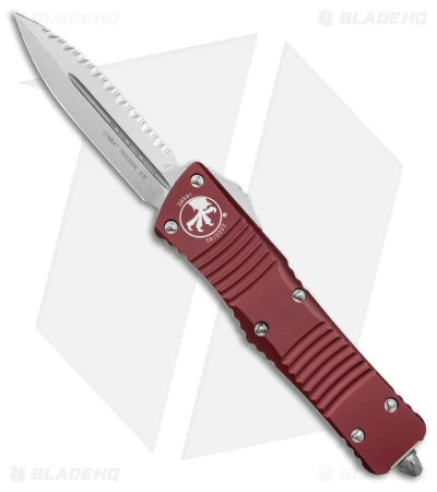 Microtech Combat Troodon D/E Automatic Knife Merlot Red (3.8" Stonewash Serr) 3 Microtech Combat Troodon D/E Automatic Knife Merlot Red (3.8" Stonewash Serr)