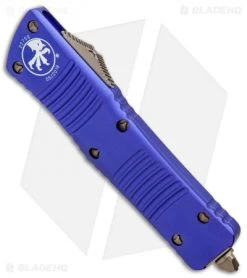 Microtech Combat Troodon D/E OTF Knife Purple (3.8" Bronze) 142-13PU -Microtech Shop Microtech Combat Troodon DE OTF Auto Purple Bronze 142 13PU BHQ 99300 jr spine