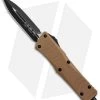 Microtech Combat Troodon D/E OTF Automatic Knife Tan G-10 (3.8" Black) -Microtech Shop Microtech Combat Troodon DE OTF Auto Tan G 10 Black BHQ 89386 jr 1
