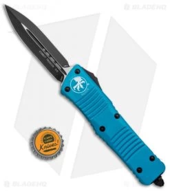 Microtech Combat Troodon D/E OTF Automatic Knife Turquoise (3.8" Black) -Microtech Shop Microtech Combat Troodon DE OTF Auto Turquoise Black 142 1TQ BHQ 97177 jr bottlecap