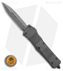 Microtech Signature Series Combat Troodon D/E OTF Knife Carbon Fiber (Damascus) -Microtech Shop Microtech Combat Troodon DE OTF Knife Carbon FiberRinged Hardware Damascus 142 16 CFS BHQ 116924 LS Bottlecap