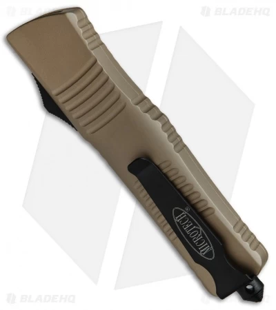 Microtech Combat Troodon D/E OTF Automatic Knife Tan (3.8" Black) 142-1TA 5 Microtech Combat Troodon D/E OTF Automatic Knife Tan (3.8" Black) 142-1TA - Image 3