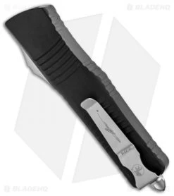 Microtech Combat Troodon Hellhound Tanto OTF Knife Black (3.8" Stonewash) 219-10 -Microtech Shop Microtech Combat Troodon Hellhound Tanto OTF Black SW 219 10 BHQ 92885 jr side