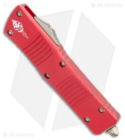 Microtech Signature Series Combat Troodon Hellhound Tanto OTF Knife (3.8" Brnz) -Microtech Shop Microtech Combat Troodon Hellhound Tanto OTF Red Bronze 219 13RDS BHQ 107993 jr spine