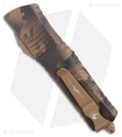 Microtech Combat Troodon OTF Automatic Knife (3.8" Coyote Camo Full Serr) -Microtech Shop Microtech Combat Troodon OTF Auto Coyote Camo Full Serr BHQ 177341 jr side