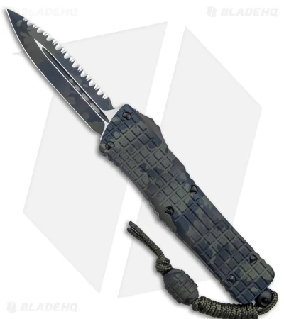 Microtech Combat Troodon OTF Dagger Automatic Knife Olive Camo (3.8" Camo Serr) 3 Microtech Combat Troodon OTF Dagger Automatic Knife Olive Camo (3.8" Camo Serr)