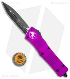 Microtech Combat Troodon OTF D/E Dagger Knife Violet (3.8" Black Plain) -Microtech Shop Microtech Combat Troodon OTF Dagger Violet Black 142 1VI BHQ 98073 jr bottlecap