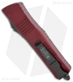 Microtech Combat Troodon Tanto OTF Automatic Knife Merlot Red (3.8" Black) -Microtech Shop Microtech Combat Troodon Tanto OTF Automatic Knife Merlot 3.8in Black 144 1MR BHQ 115737 LS Sidepng