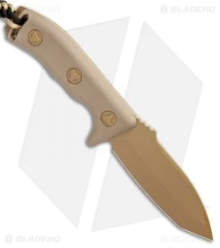 Microtech Currahee Tanto Knife Fixed Blade (4.5" Tan Plain) 103-1TA -Microtech Shop Microtech Currahee Tanto Tan Plain 103 1TA BHQ 15469 jr spine