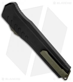 Microtech Cypher D/E OTF Automatic Knife (4" OD Green) 242M-1GRB -Microtech Shop Microtech Cypher DE OTF Auto Smooth Green 242M 1GRB BHQ 88887 jr side