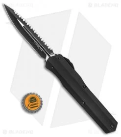 Microtech Cypher D/E OTF Auto Knife Smooth Tactical (4" Black Full Serr) 8 Microtech Cypher D/E OTF Auto Knife Smooth Tactical (4" Black Full Serr) -Microtech Shop Microtech Cypher DE Tactical Black Full Serr 2421T BHQ 81998 er bottlecap jr