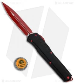 Microtech Cypher MK7 D/E OTF Automatic Knife W/ Red Hardware (4" Red) 242M-1RDB -Microtech Shop Microtech Cypher MK7 DE OTF Auto Red Hardware Red 242M 1RDB BHQ 90352 jr bottlecap