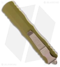 Microtech Dirac Dagger D/E OTF Auto Knife OD Green Alum (2.88" Bronze) 225-13OD -Microtech Shop Microtech Dirac Dagger D E OTF Auto Knife OD Green Alum Bronze 225 13OD BHQ 181096 KC side