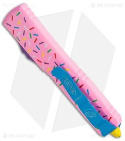 Microtech Exclusive Dessert Warrior Ultratech S/E OTF Donut Pink (3.4" Blue) -Microtech Shop Microtech Exclusive Dessert Warrior Ultratech SE OTF Donut Pink Blue BHQ 176889 jr side