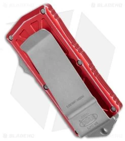 Microtech Exocet Dagger OTF Automatic Knife Distressed Red (1.9" Apocalyptic SW) -Microtech Shop Microtech Exocet Dagger CA Legal OTF Auto Distressed Red Apocalypitc BHQ 178734 jr side