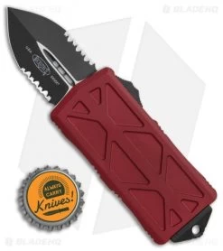 Microtech Exocet Dagger CA Legal OTF Auto Knife Merlot Red (1.9" Black Serr) -Microtech Shop Microtech Exocet Dagger CA Legal OTF Auto Merlot Black Serr 157 2MR BHQ 116137 jr bottlecap